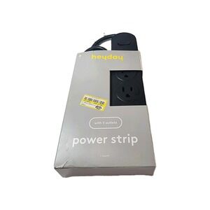 5 Outlet Power strip In Black 6ft Cord By Heyday New Damage Box